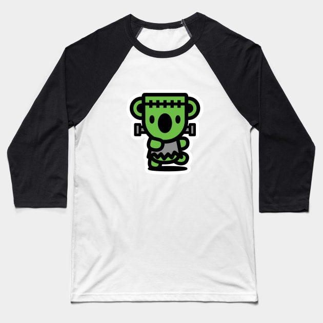 Koala Frankenstein Bambu Brand Halloween Trick Or Treat Baseball T-Shirt by Bambu